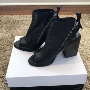 Dolce Vita Black moto zip wedges